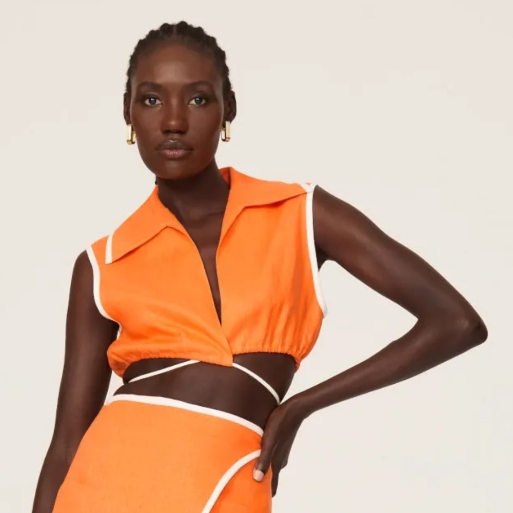 RTR Matthew Bruch Tie Waist Crop Top - size 4